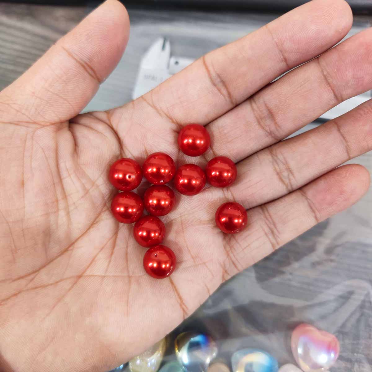 fiasrel 1bundle 4-12mm Crystal Glass Pearl Beads - Simulated Swarovski Pearls & Australian White Loose Beads for DIY Necklace Bracelet Jewelry Making