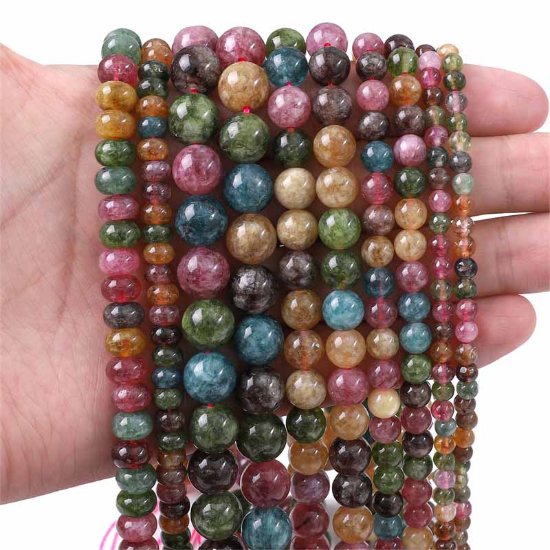 fiasrel 1bundle Handmade diy tourmaline beads imitating synthetic tourmaline