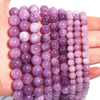 fiasrel 1bundle Natural Purple Mica Round Beads & Lepidolite Loose Stones – DIY Necklace & Bracelet Beading 