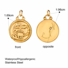 fiasrel 1bundle Stainless Steel Zodiac Charms – 18K Gold Plated Color-Preserving DIY Pendant/Titanium Steel Necklace