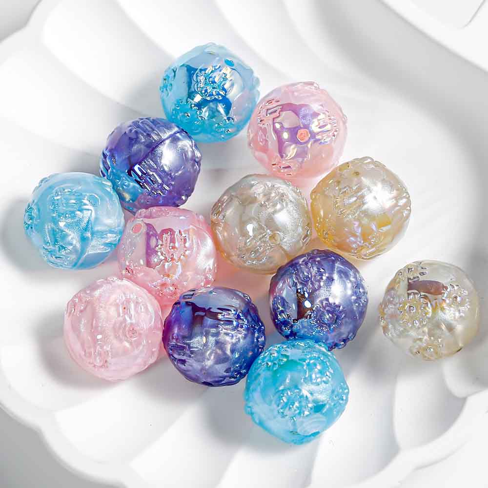 fiasrel Heidi Mermaid Princess Meteor Shell Pearl Beads - Baroque Hole-drilled Round/Oval Loose Beads for DIY Jewelry Making