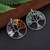 fiasrel Natural Stone Crystal Tree of Life Pendant - Colorful Wire Wrapped Money Tree Necklace DIY Jewelry Pendant Accessory
