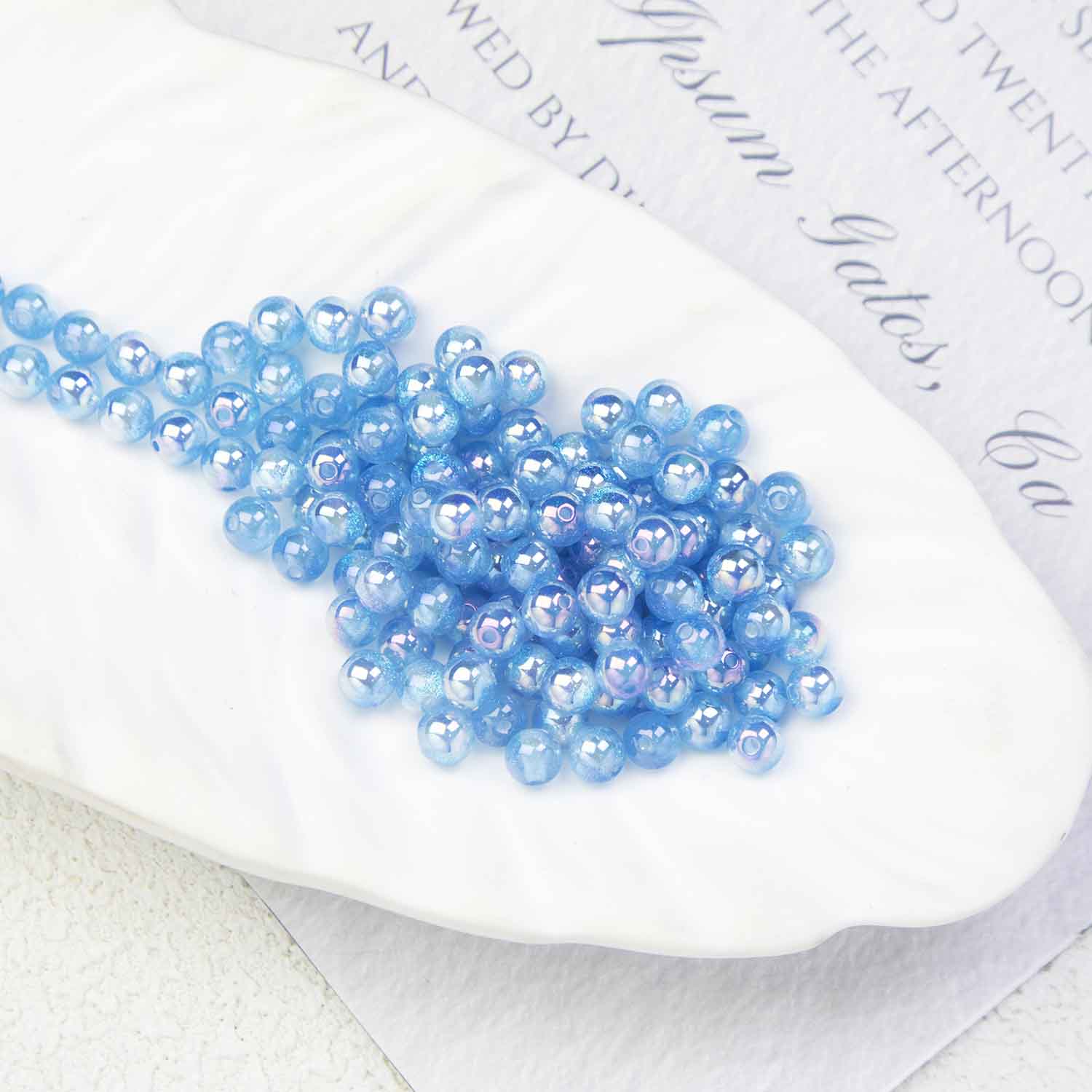 fiasrel 1bundle 6mm Gilded Moon Resin Beads - Straight Hole Small Spacer Beads for DIY Jewelry Making