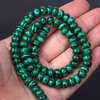 fiasrel 1bundle Natural Malachite Beads Spacer & Abacus Beads with Extra-Large Holes for Bracelets & Necklaces