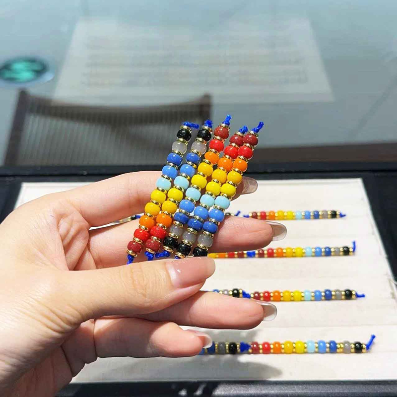 fiasrel 1bundle Rainbow Sherpa Glass Beads & Buckthorn Spacers Multicolor Barrel Beads for Jewelry Making