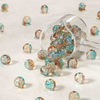fiasrel 1bundle 10mm Icy Crackle Glass Beads with Bloom Patterns - DIY Bracelet Making Supplies 