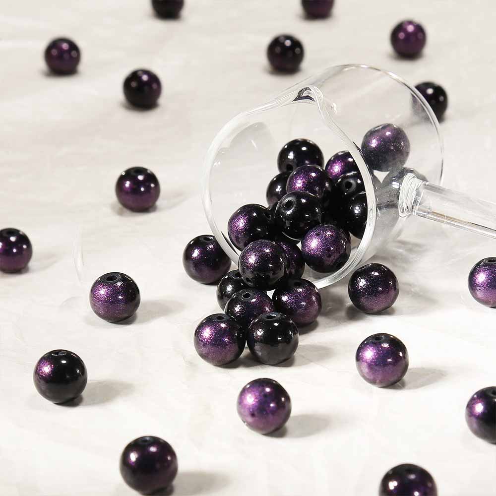 fiasrel 1bundle 10mm Galaxy Glass Beads with Floral Patterns - Porcelain-Like DIY Jewelry 