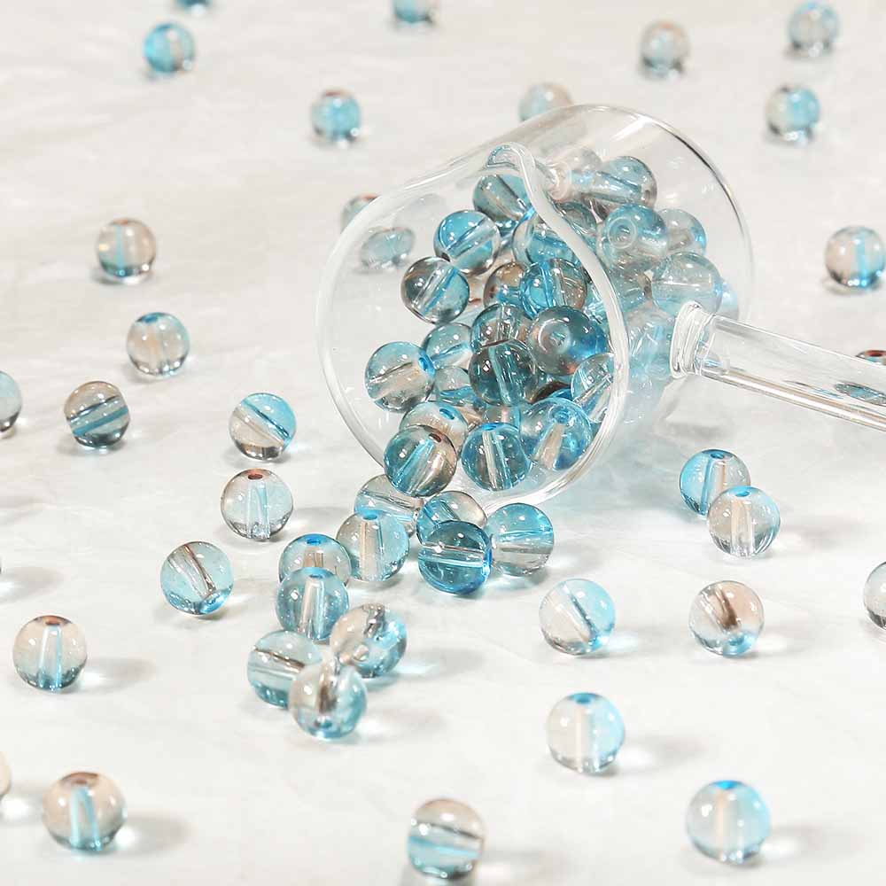 fiasrel 1bundle 8mm Floral-Explosion Glass Beads Handmade DIY Bracelet Beads & Jewelry Supplies