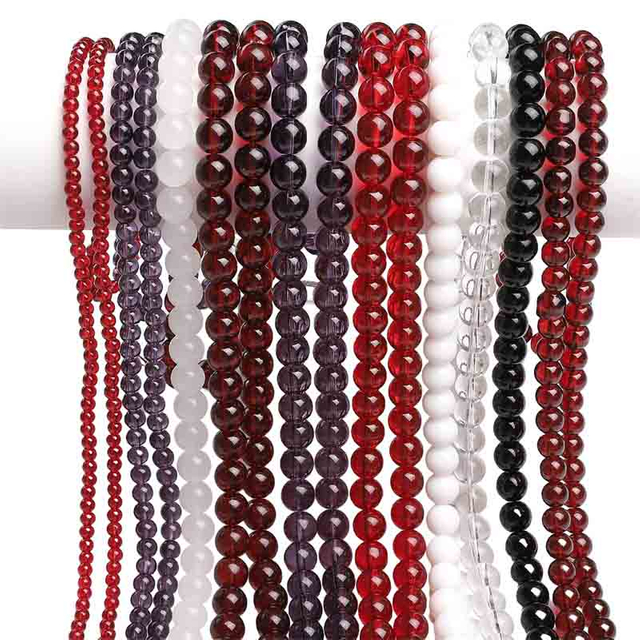 Fiasrel 1bundle 4mm-10mm Round Natural Stone Beads Bracelet Healing Crystal Loose Gemstone Stone Round Beads for Jewelry Making