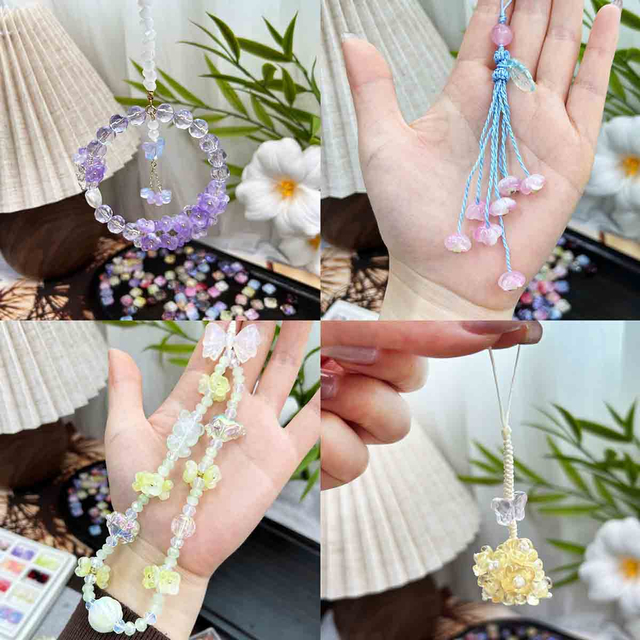 fiasrel 1bundle 10mm Jelly Osmanthus Glass Beads Bulk DIY Craft Supplies for Bracelets Phone Charms & Jewelry Making