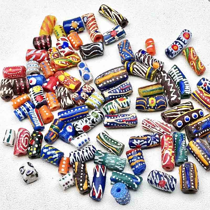 fiasrel 1bundle Barrel & Round Beads Random Mix for DIY Buddhist Prayer Jewelry, Phone Straps & Bracelets