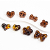 fiasrel 1bundle Leopard Print Teddy Bear Straight-hole Beads with Bow Accents Heart & Star Charms for Keychain and Jewelry Making