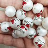 fiasrel 1bundle 16mm Matte Printed LOVE Heart Beads – Stylish Round Beads for DIY Jewelry