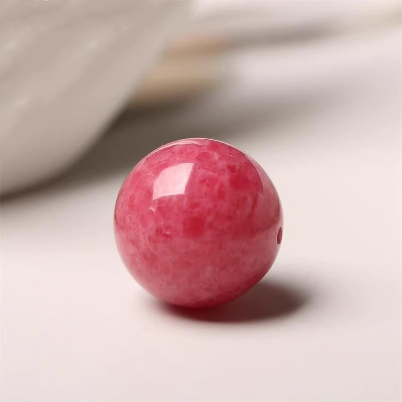 fiasrel Pink Rose Quartz Chalcedony Beads – Round DIY Loose Beads for Handmade Crystal Jewelry Bracelets 