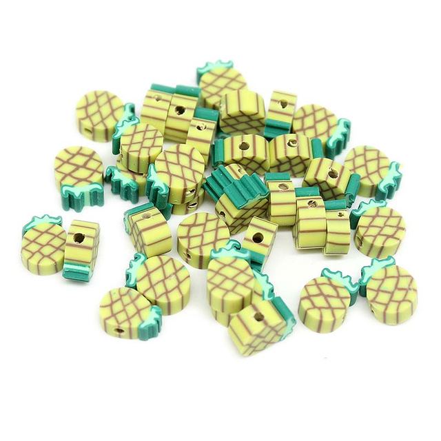 Fiasrel 1000pcs 10mm Fruit soft clay beads - pineapple