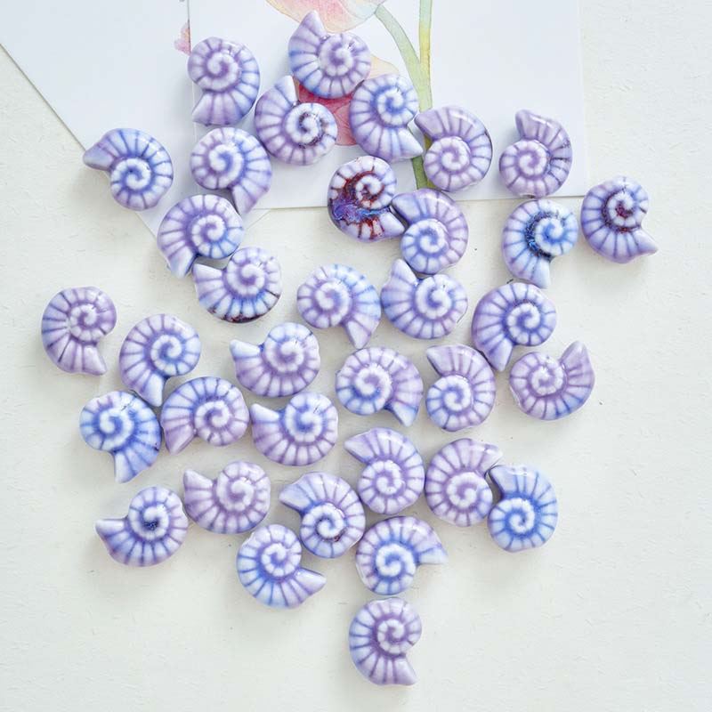 Fiasrel 10pcs Purple series ceramic beads