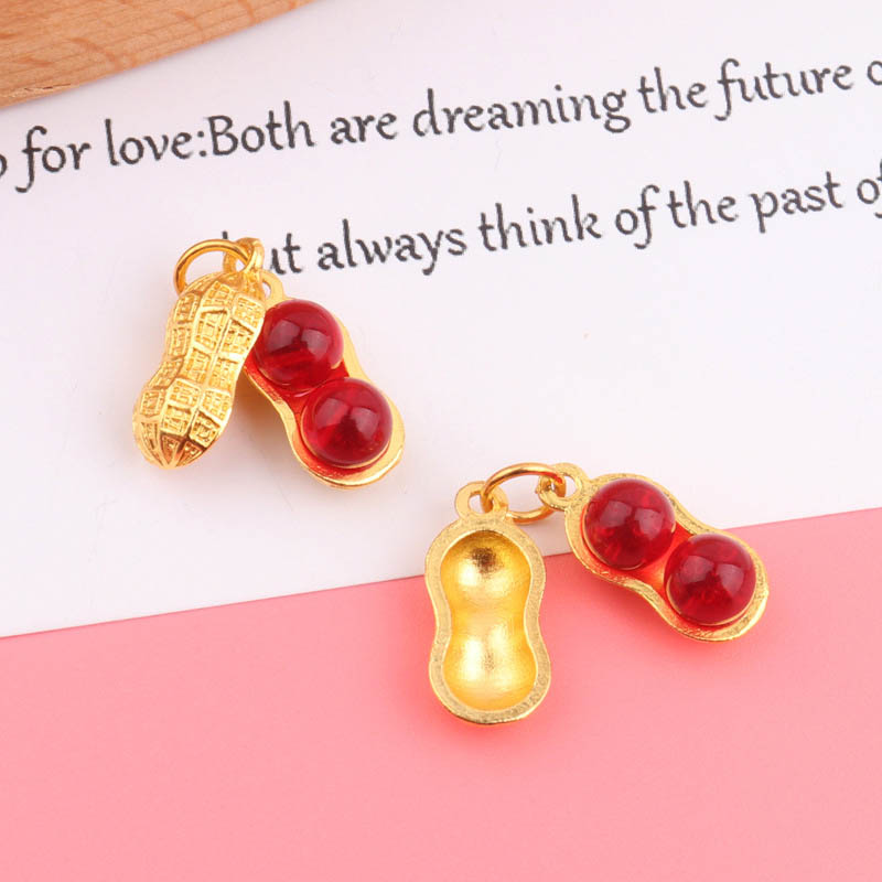 Fiasrel diy Ancient-style golden peanuts Drop Pendant