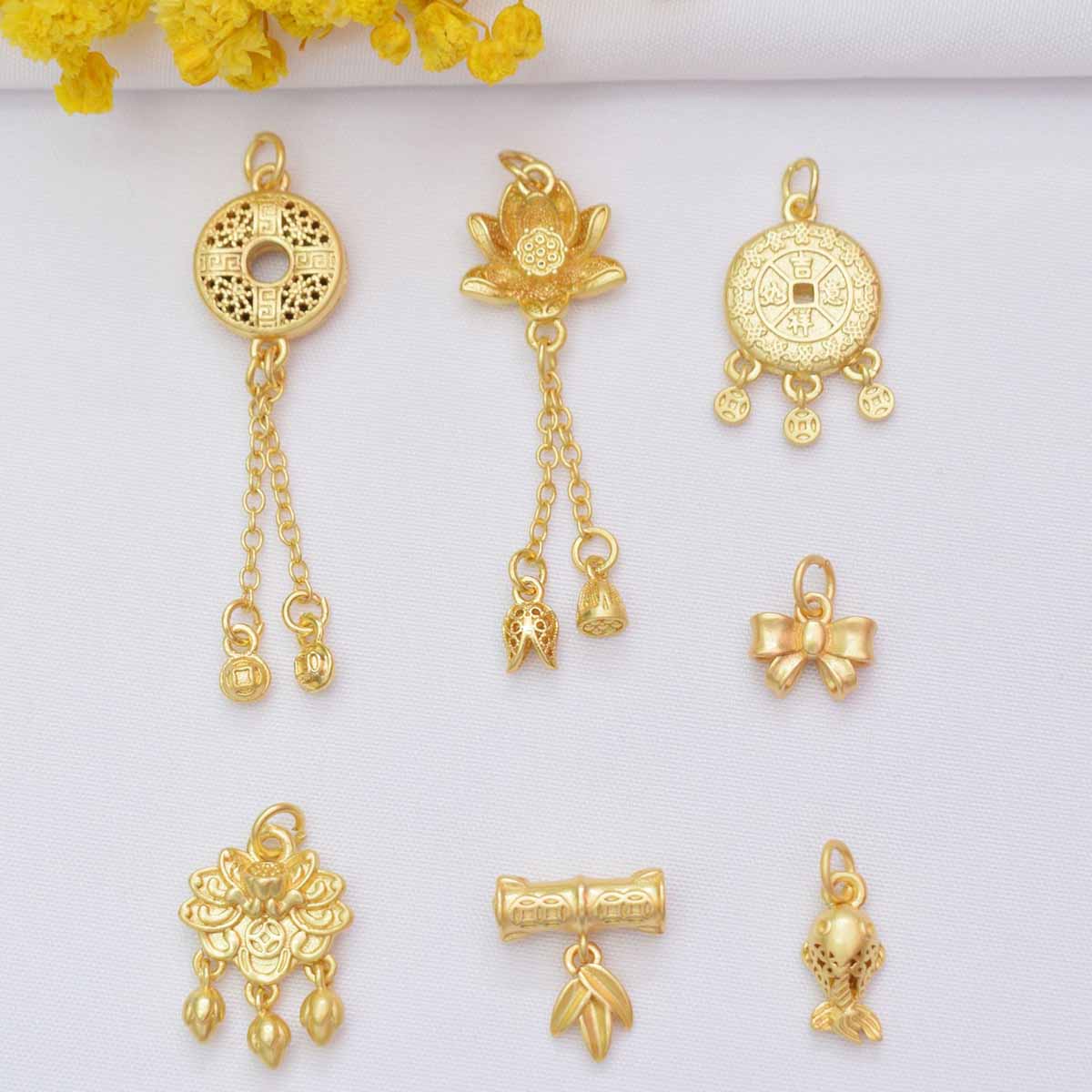 Fiasrel DIY Lotus bow Drop Pendant