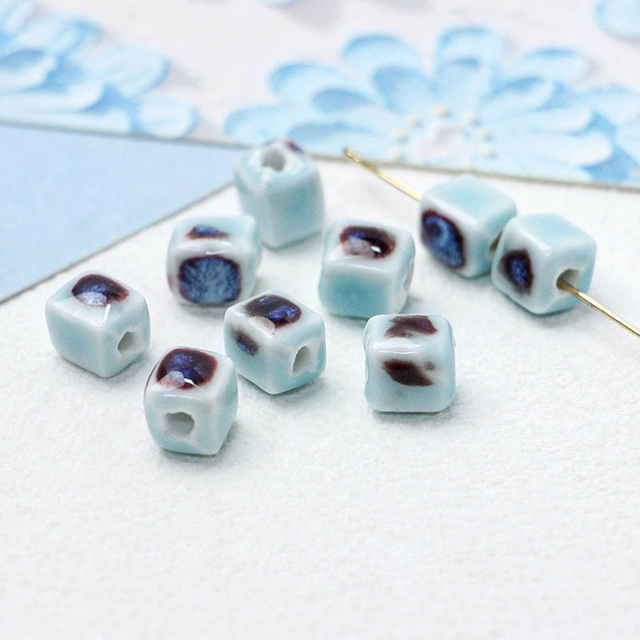 Fiasrel Fresh and delicate geometric patterned ceramic beads