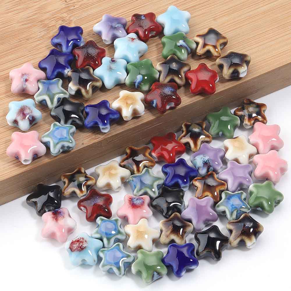 Fiasrel Retro five-pointed star ceramic beads