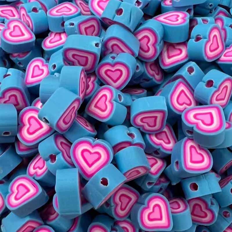 Fiasrel 1000pcs Kaleidoscope, peach heart, soft ceramic beads