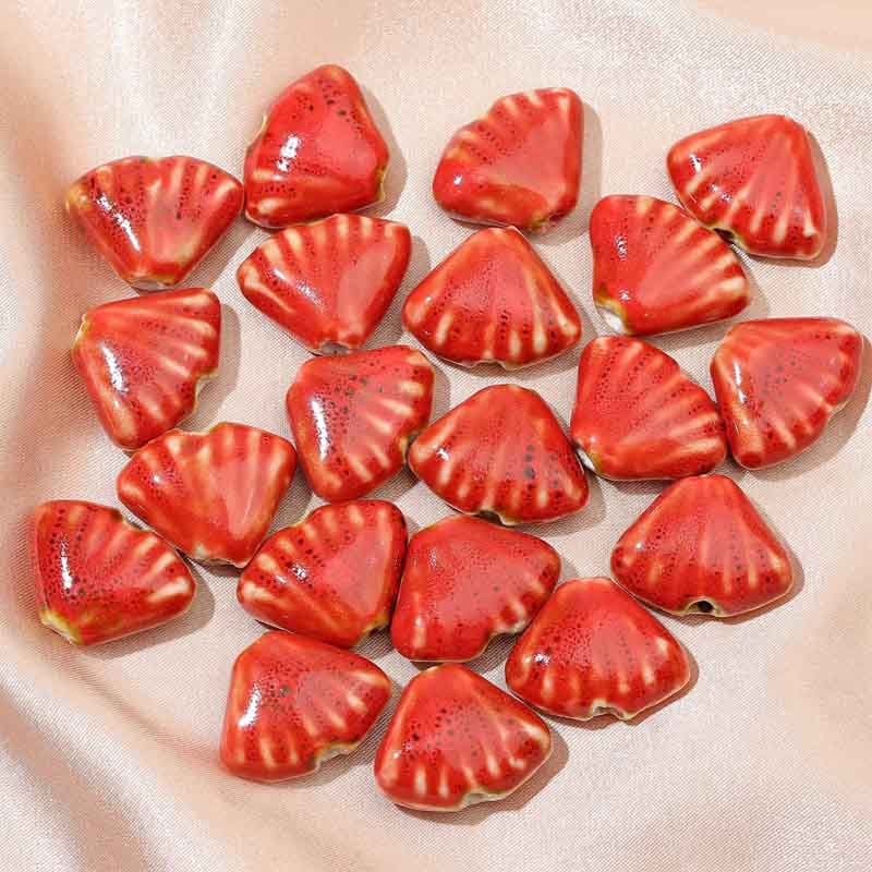 Fiasrel 10pcs Monochrome shell ceramic beads