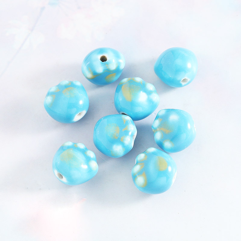 Fiasrel Ocean-style blue ceramic beads