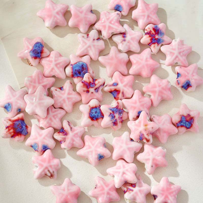 Fiasrel Colored starfish ceramic beads