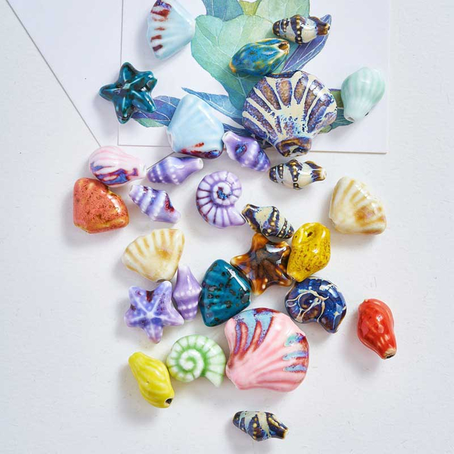 Fiasrel Multicolored shell ceramic beads