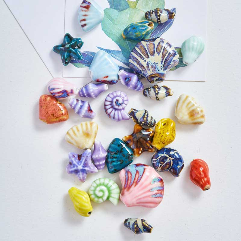 Fiasrel Multicolored shell ceramic beads
