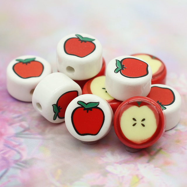 Fiasrel Ceramic Christmas apple beads
