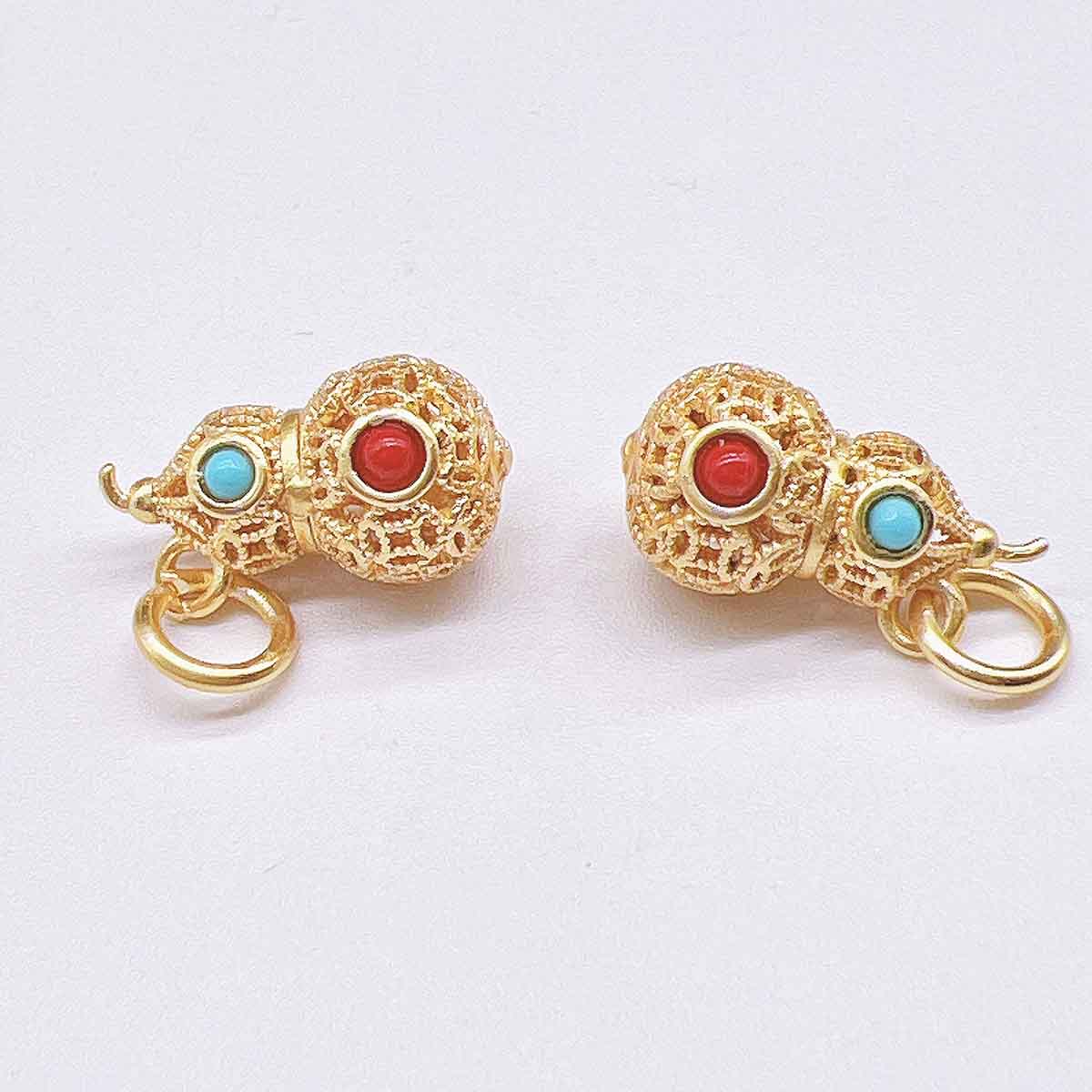 Fiasrel DIY Gourd-shaped gemstone pearl Drop Pendant