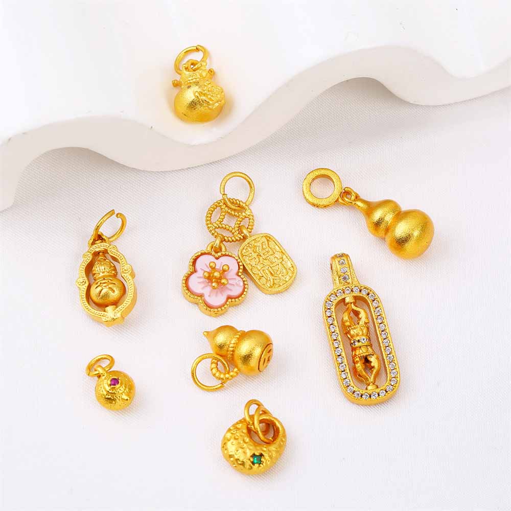 Fiasrel Gourd, Peach blossom and Vajra Drop Pendant