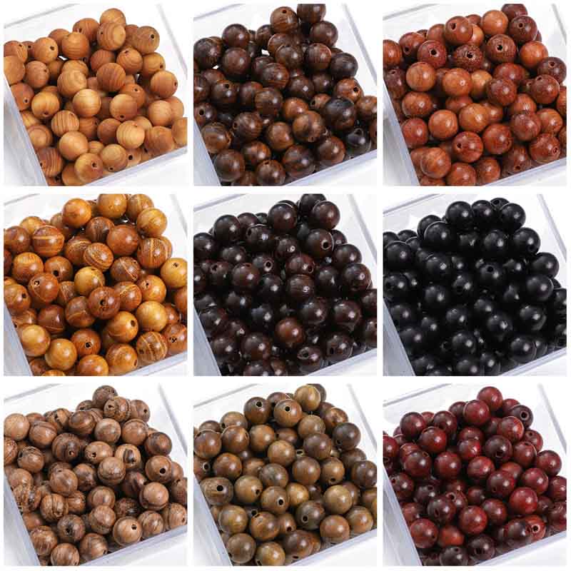 Fiasrel diy natural wooden bead round bead gourd ornaments