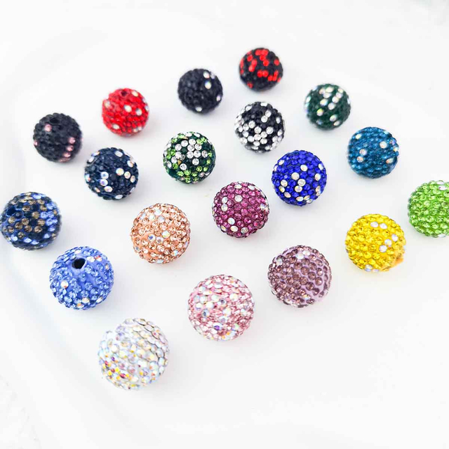 Fiasrel 5pcs Fully diamond K16 diamond balls DIY Shamballa Beads