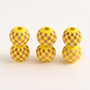 Fiasrel Carved Multi-Color Checkered Wooden Beads