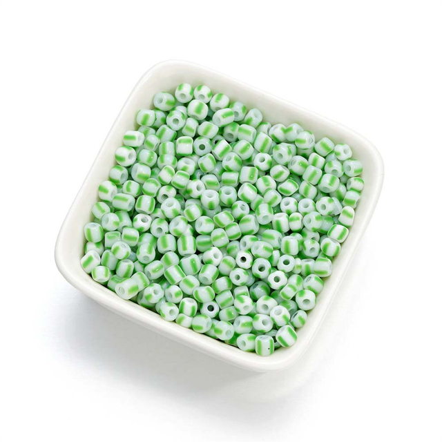 Fiasrel 4mm Glass Seed Beads - Two-Tone Watermelon DIY Beads