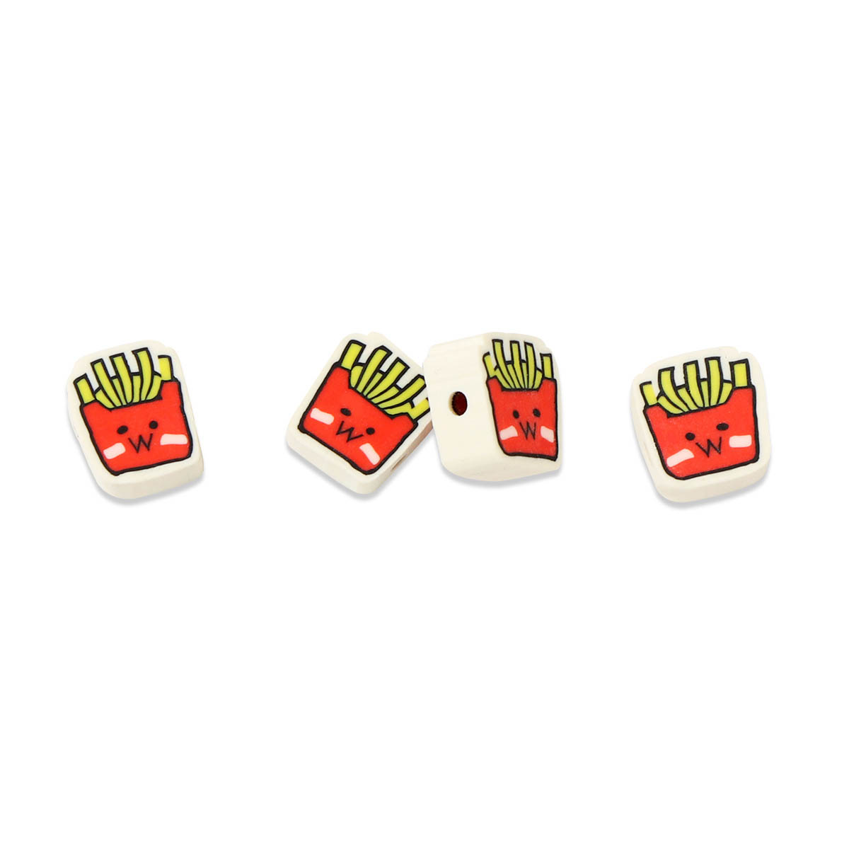 Fiasrel 100pcs Soft clay French fries beads