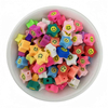 Fiasrel 10mm diy soft clay beads with mixed-color smiling faces