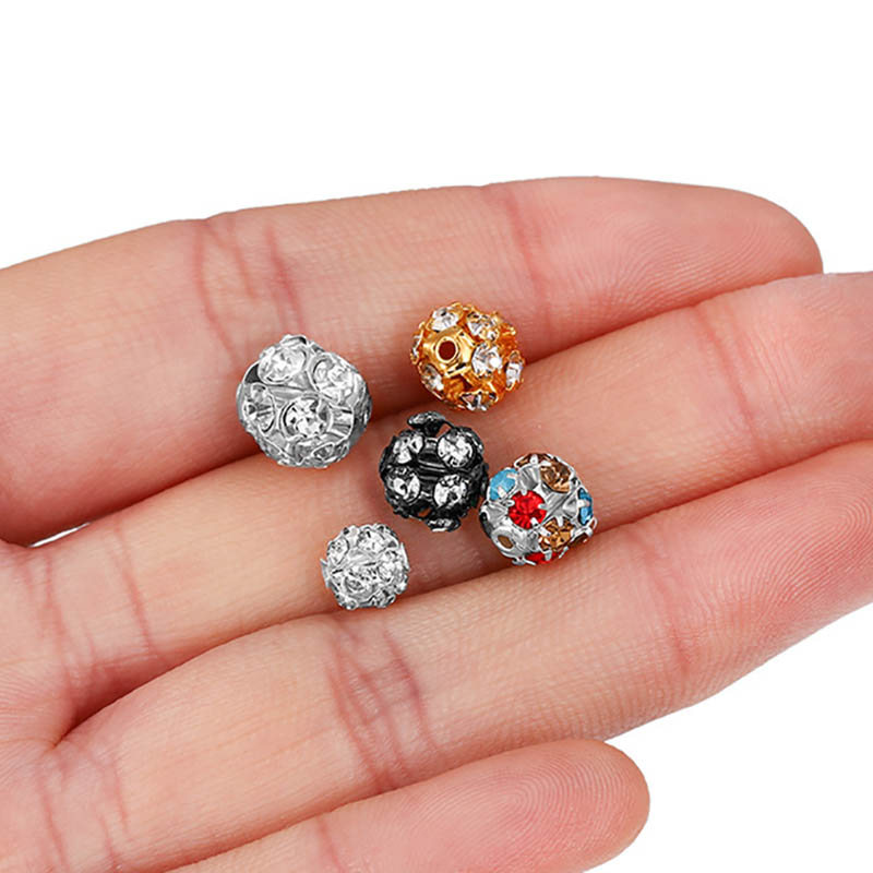 Fiasrel 30pcs 6/8/10mm Soft clay drill balls DIY Shamballa Beads