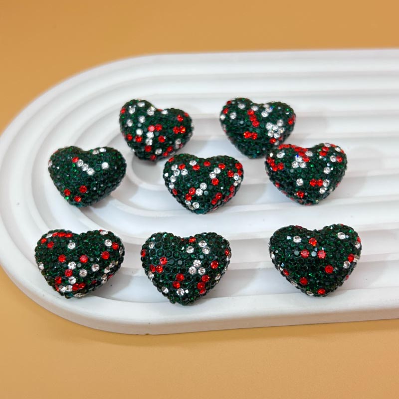 Fiasrel 20pcs Christmas is filled with hearts DIY Shamballa Beads
