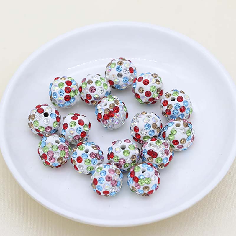 Fiasrel 20pcs Water-diamond soft clay balls DIY Shamballa Beads
