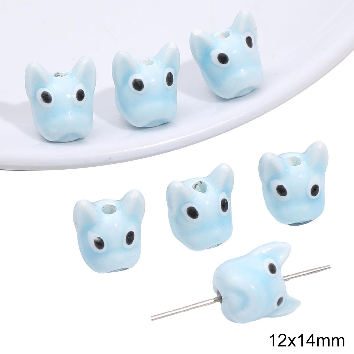 Fiasrel Blue animal ceramic beads