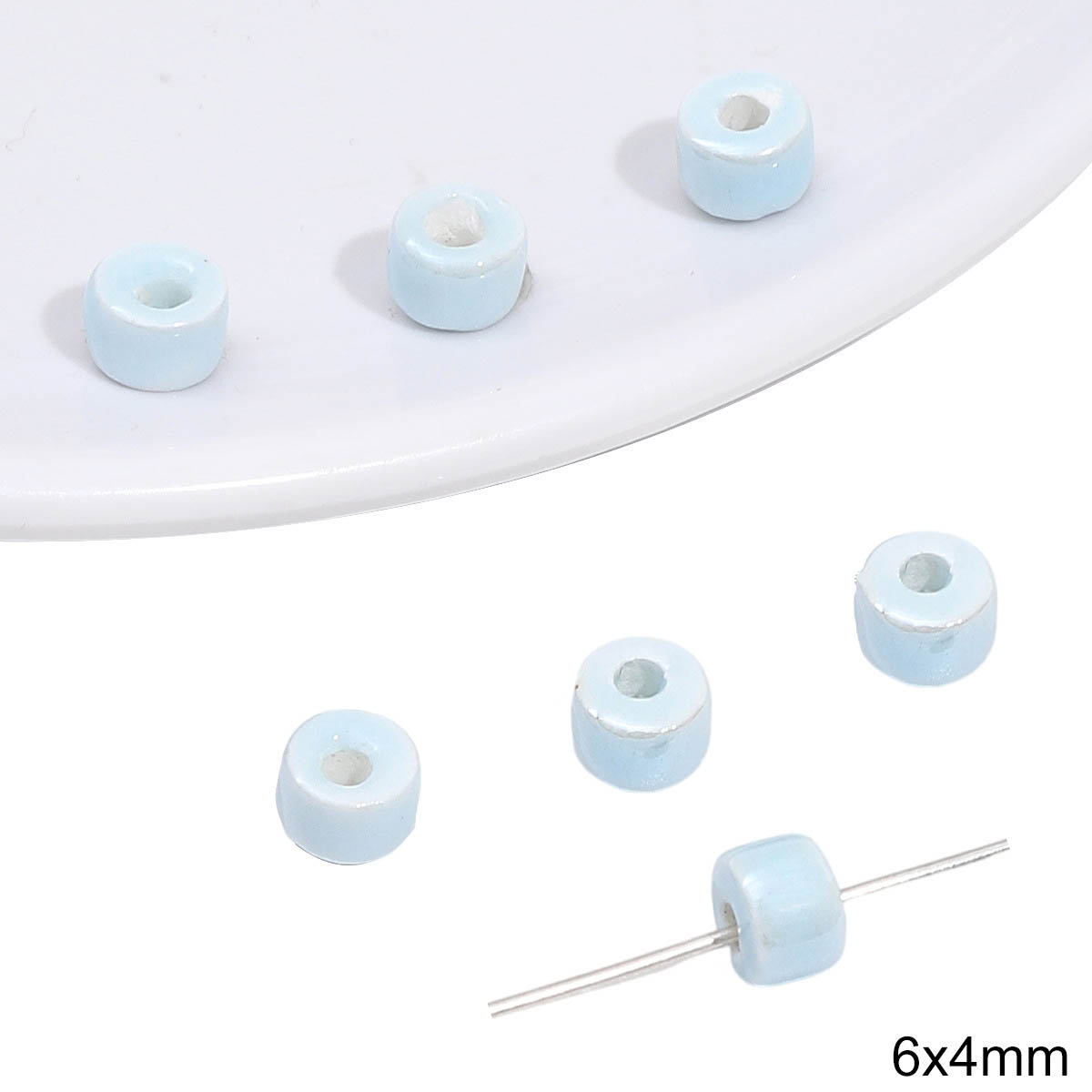 Fiasrel Blue geometric ceramic beads