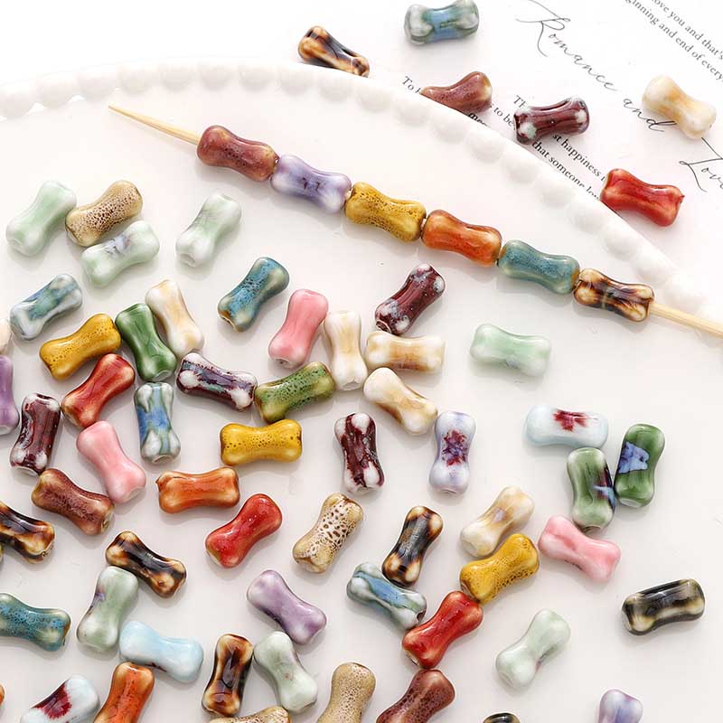 Fiasrel Hand-painted bone ceramic beads