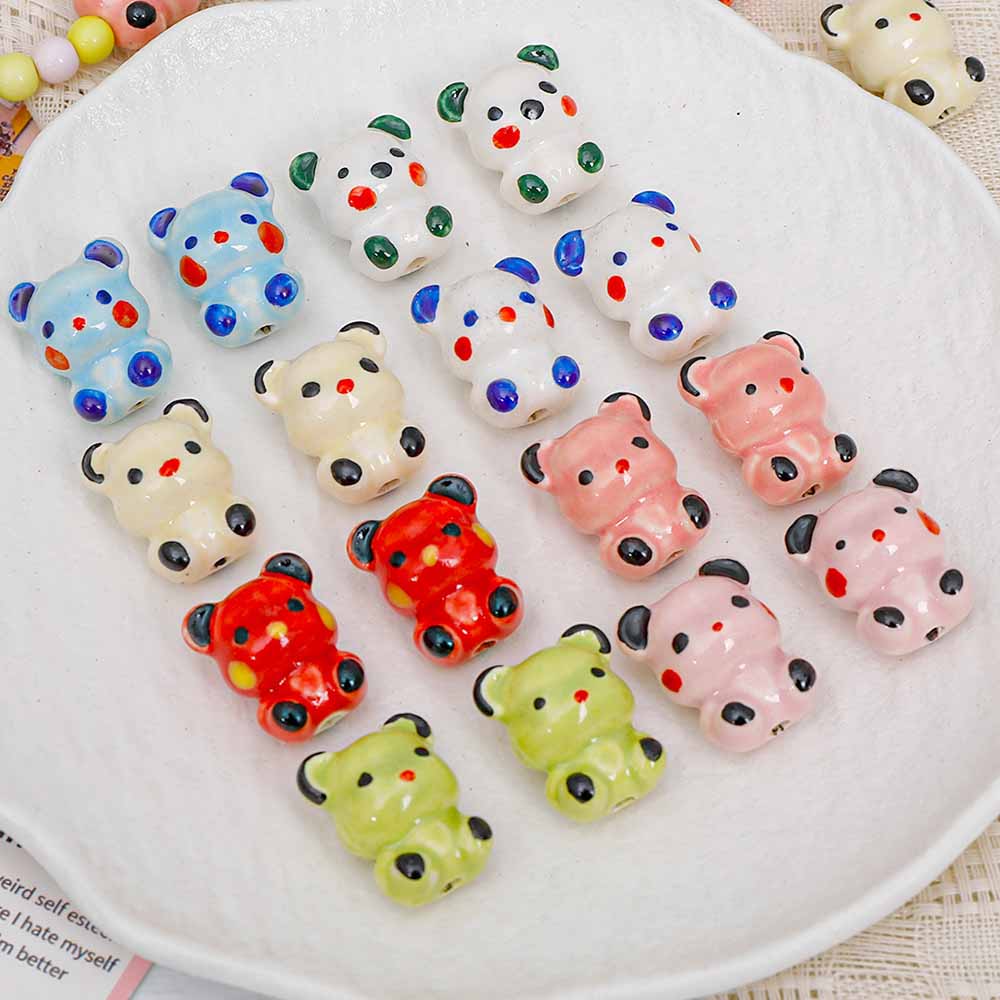 Fiasrel Cartoon hand-painted bear ceramic beads