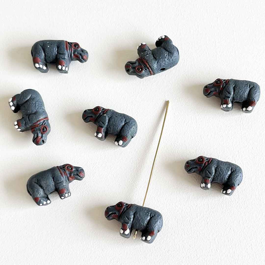Fiasrel Cute animal-painted ceramic beads