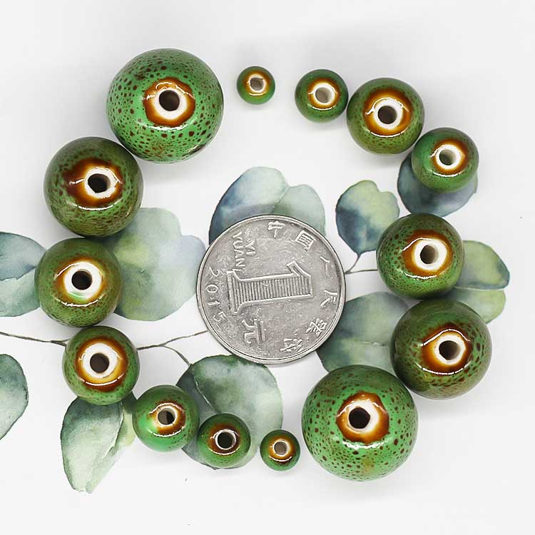 Fiasrel Flower-glazed round bead ceramic beads