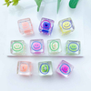 Fiasrel 16mm Transparent square smiley face beads
