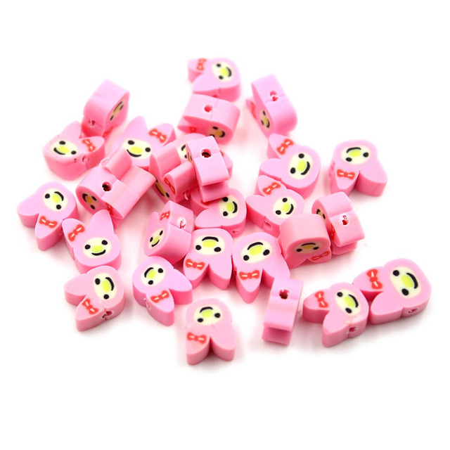 Fiasrel 1000pcs Children's diy little rabbit soft clay beads